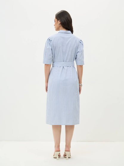 Regatta Striped Shirt Dress-Grey