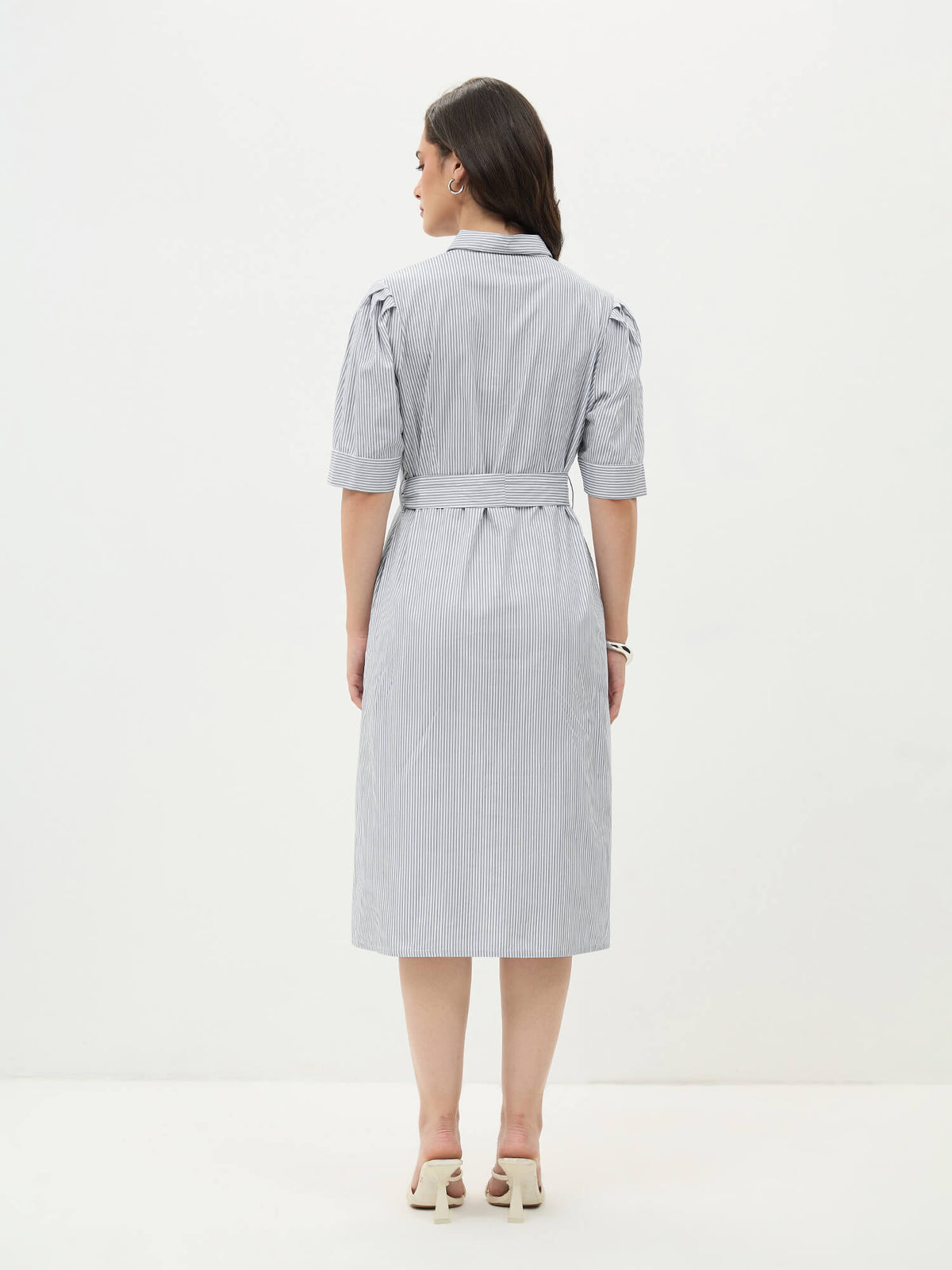 Regatta Striped Shirt Dress-Grey