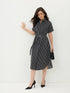 Avelin Belted Shirt Dress-Black