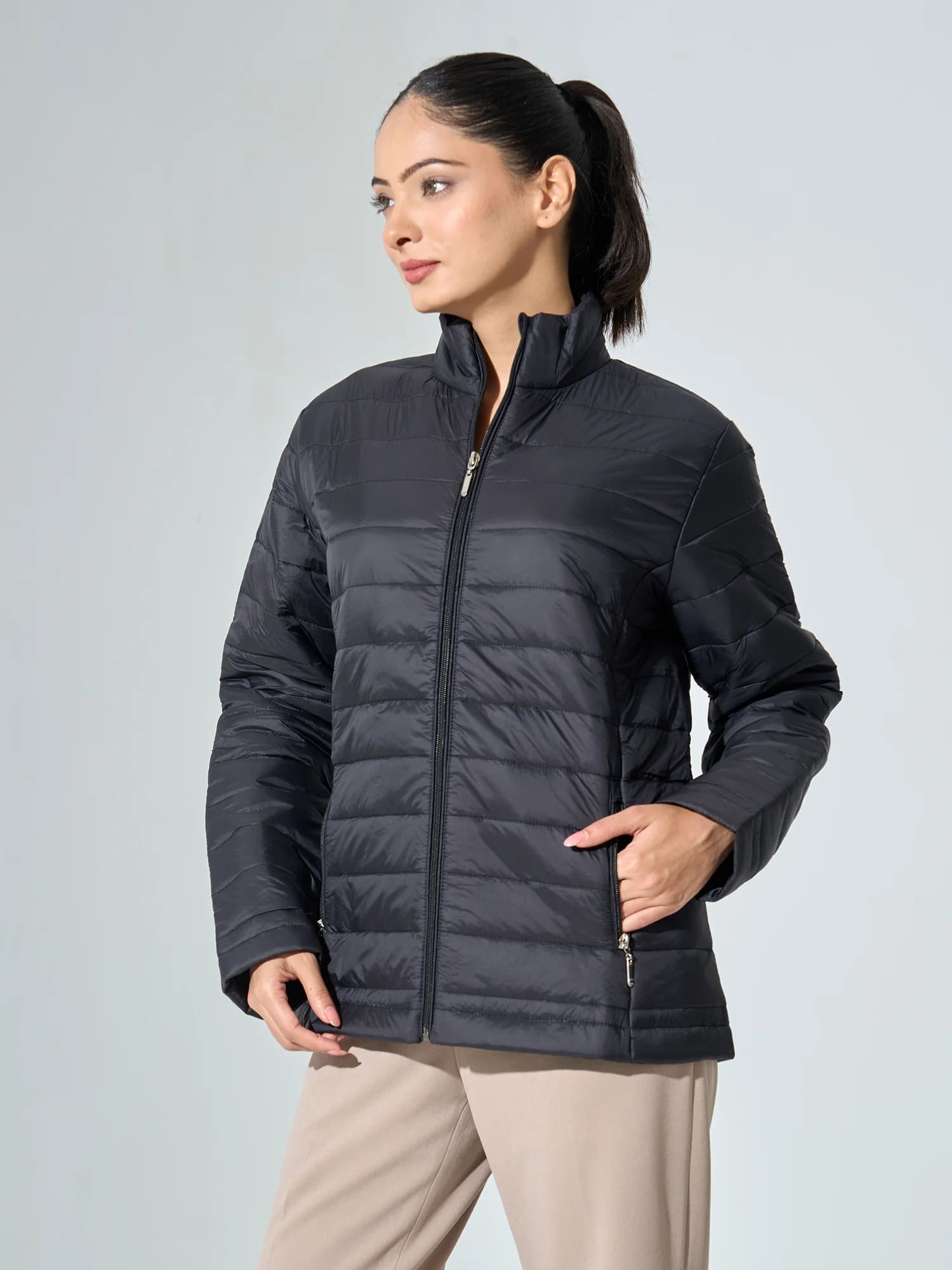 Maeve-Black Puffer Jacket - Black