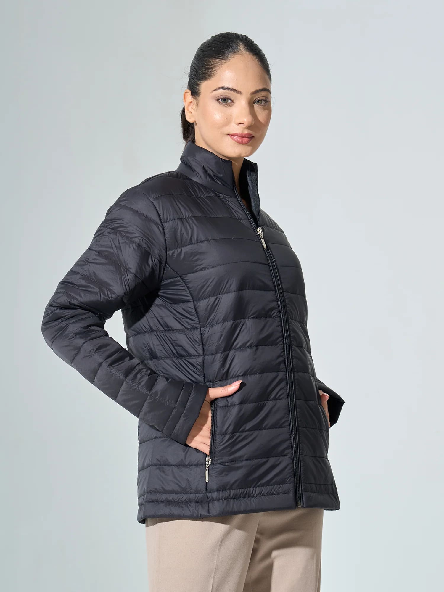 Maeve-Black Puffer Jacket - Black