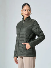 Maeve-Olive Puffer Jacket - Olive Green