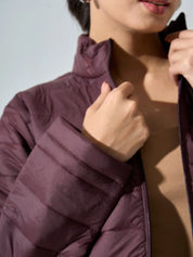 Maeve-Maroon Puffer Jacket - Maroon