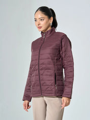 Maeve-Maroon Puffer Jacket - Maroon