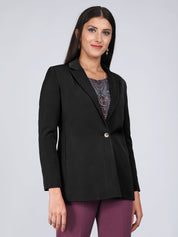 Zoey Single Breasted Blazer-Black