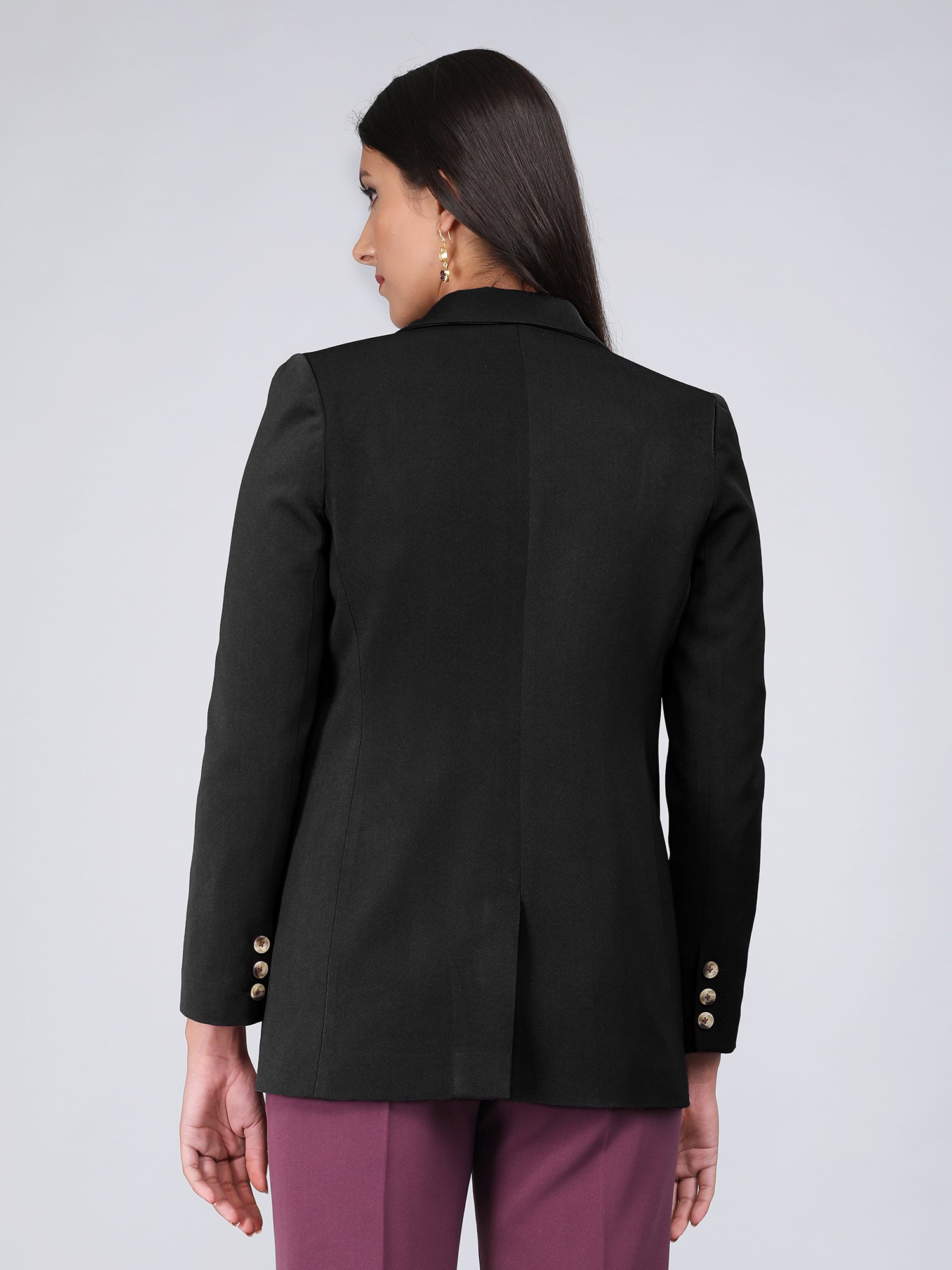 Zoey Single Breasted Blazer-Black