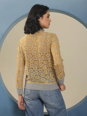 Freya Lace Bomber Jacket - Yellow