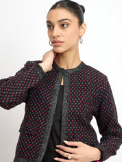 Barberry Front Open Short Jacket - Black