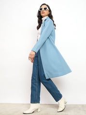 Lauren Notch Collared Coat - Pastel Blue