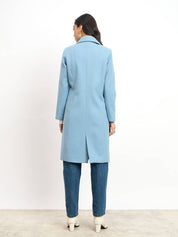 Lauren Notch Collared Coat - Pastel Blue