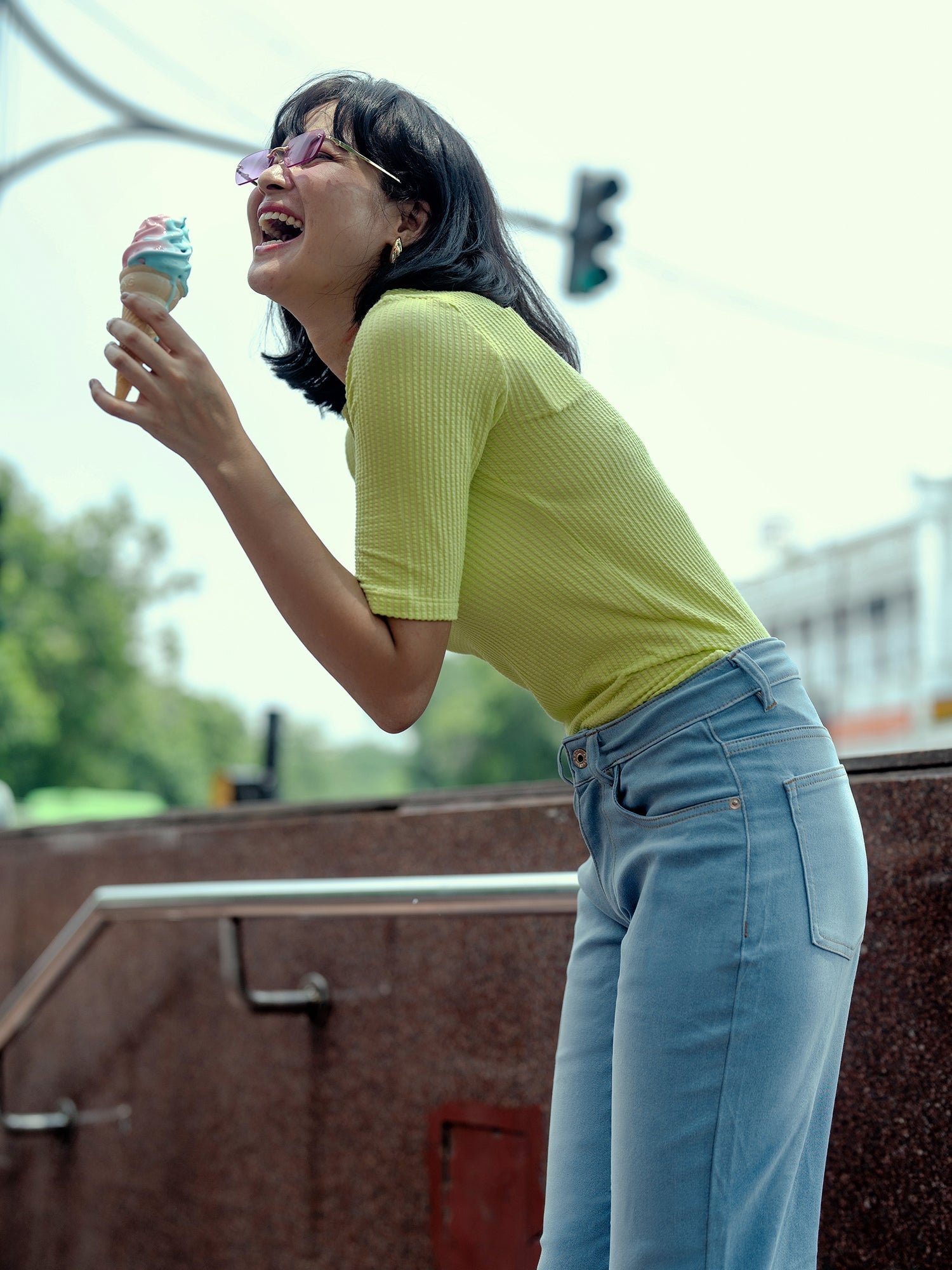 Ariana Mid Rise Flared Jeans - Light Blue - SALT Attire