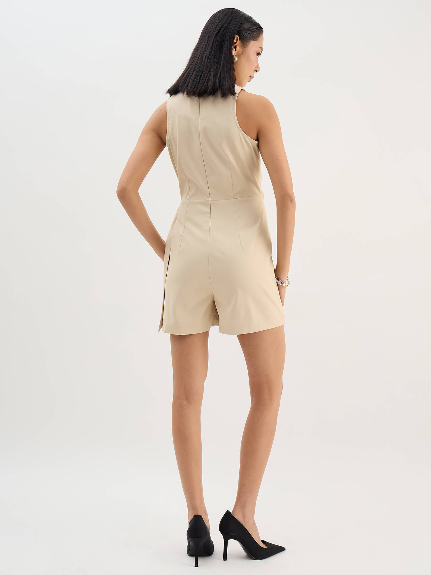 Tyla Wrap Style Playsuit-Cream