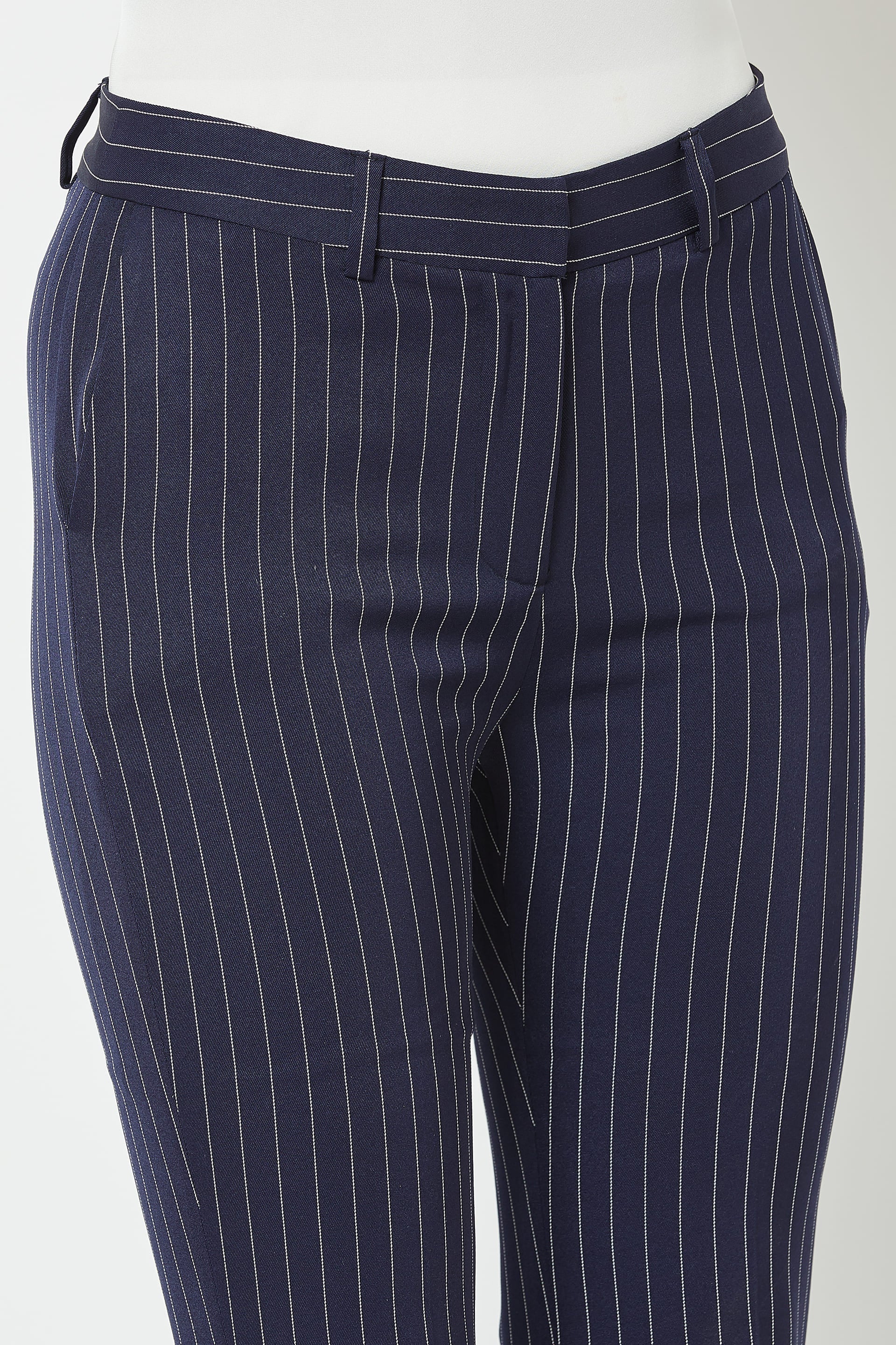 Maritime Striped High Rise Pants - Stripes