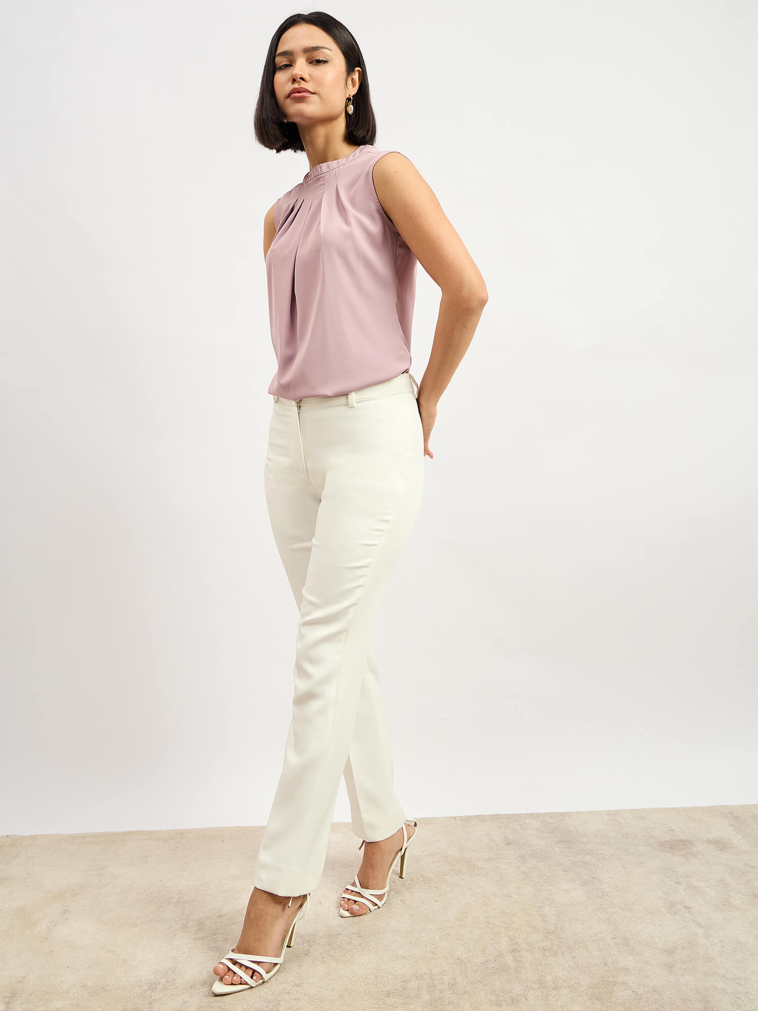 Earnest Mid Rise Slim Pant - White - SALT Attire