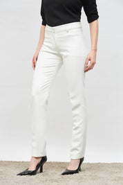 Earnest Mid Rise Slim Pant - White