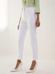Calla Ankle Length Trousers-White