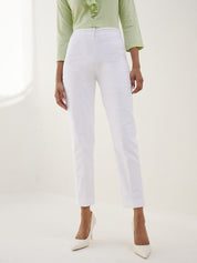 Calla Ankle Length Trousers-White