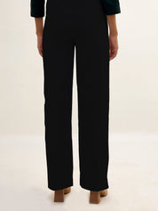 Mentos Elasticated Wide Leg Trousers-Black