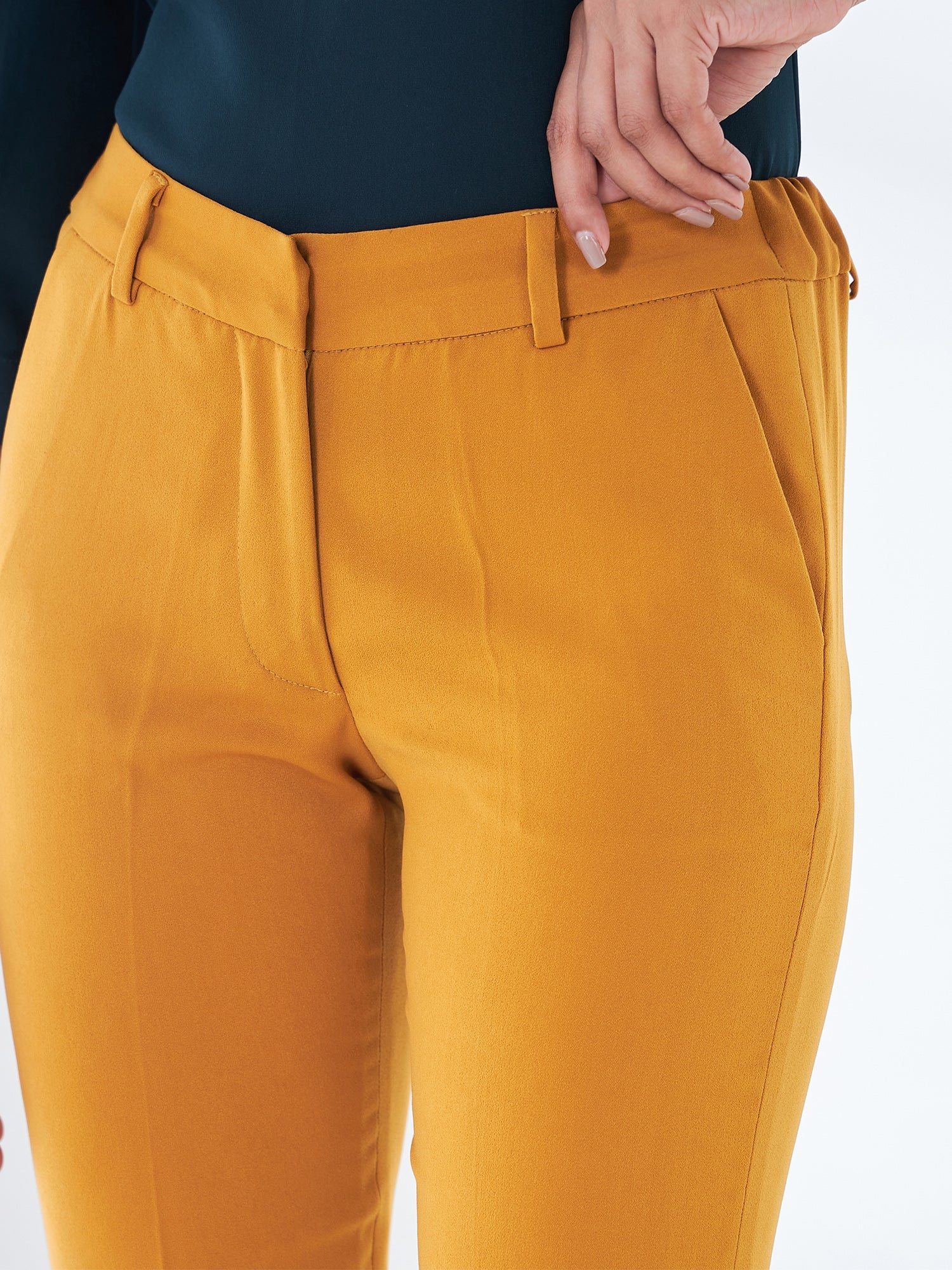 Diligent Elasticated Waist Pants-Mustard