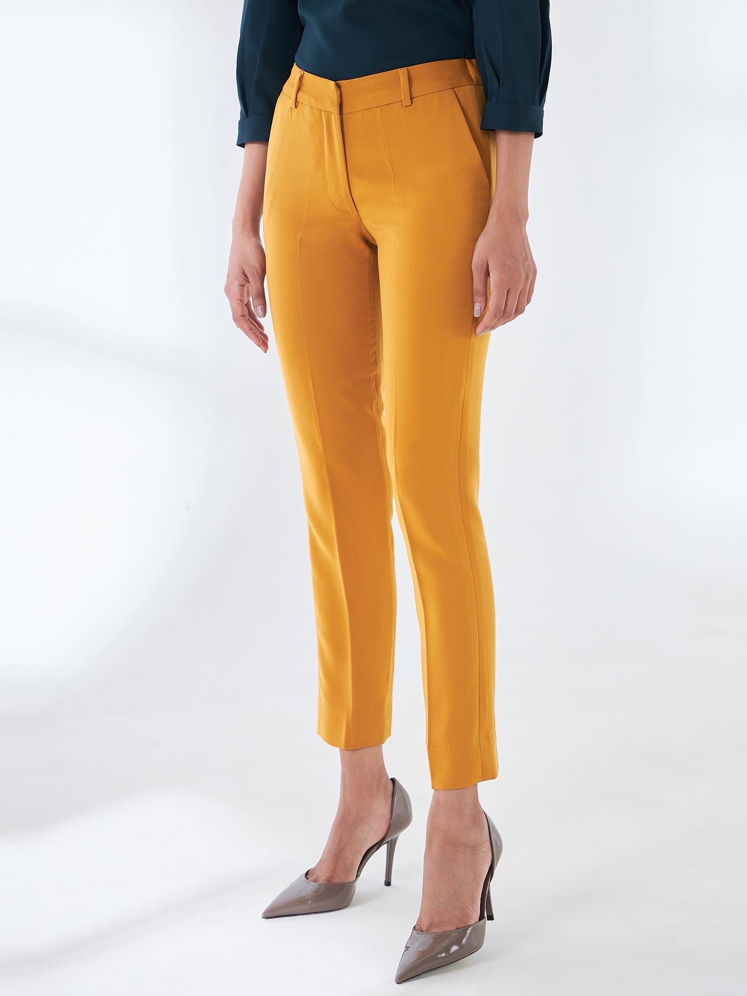 Diligent Elasticated Waist Pants-Mustard