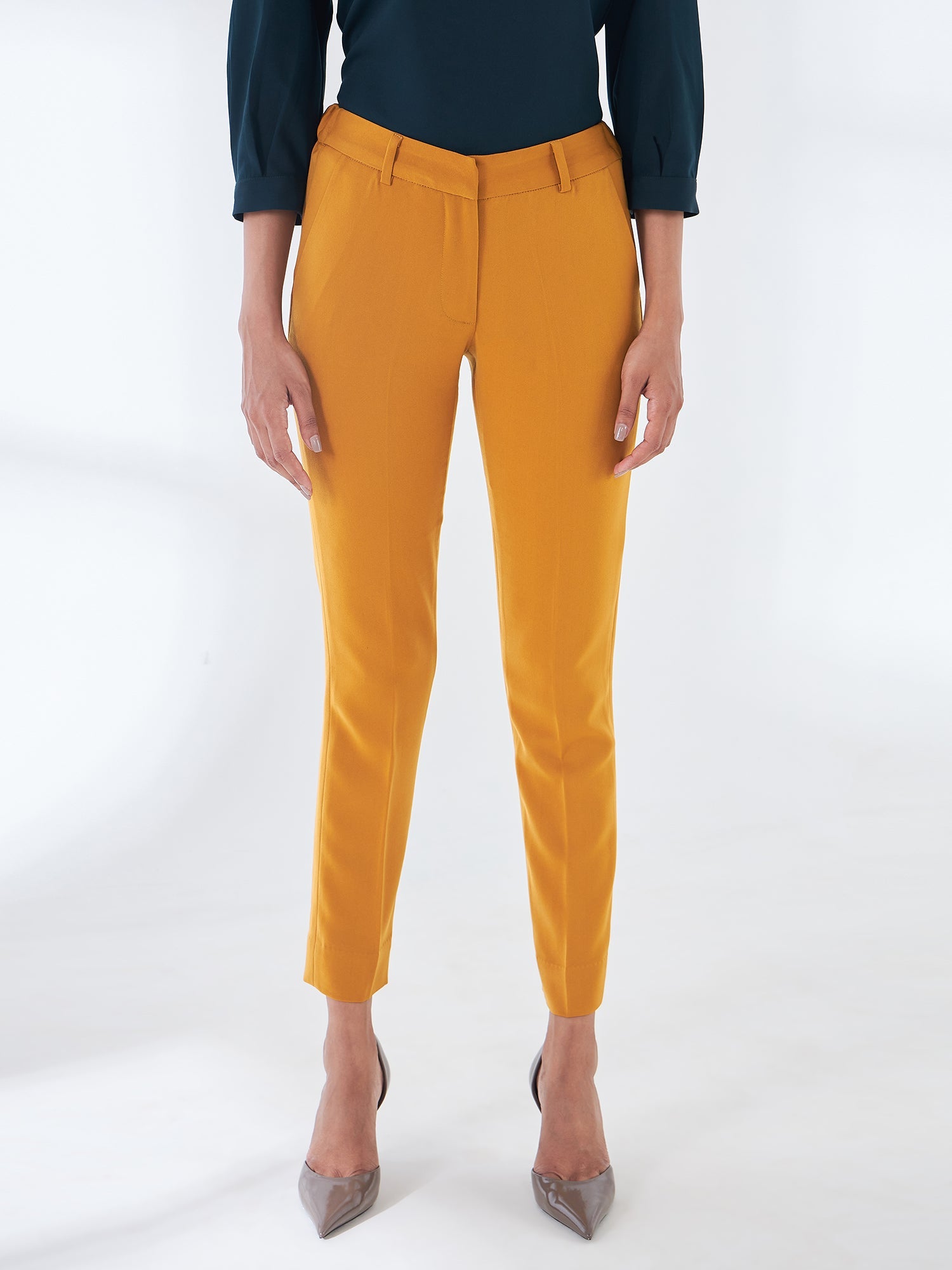 Diligent Elasticated Waist Pants-Mustard