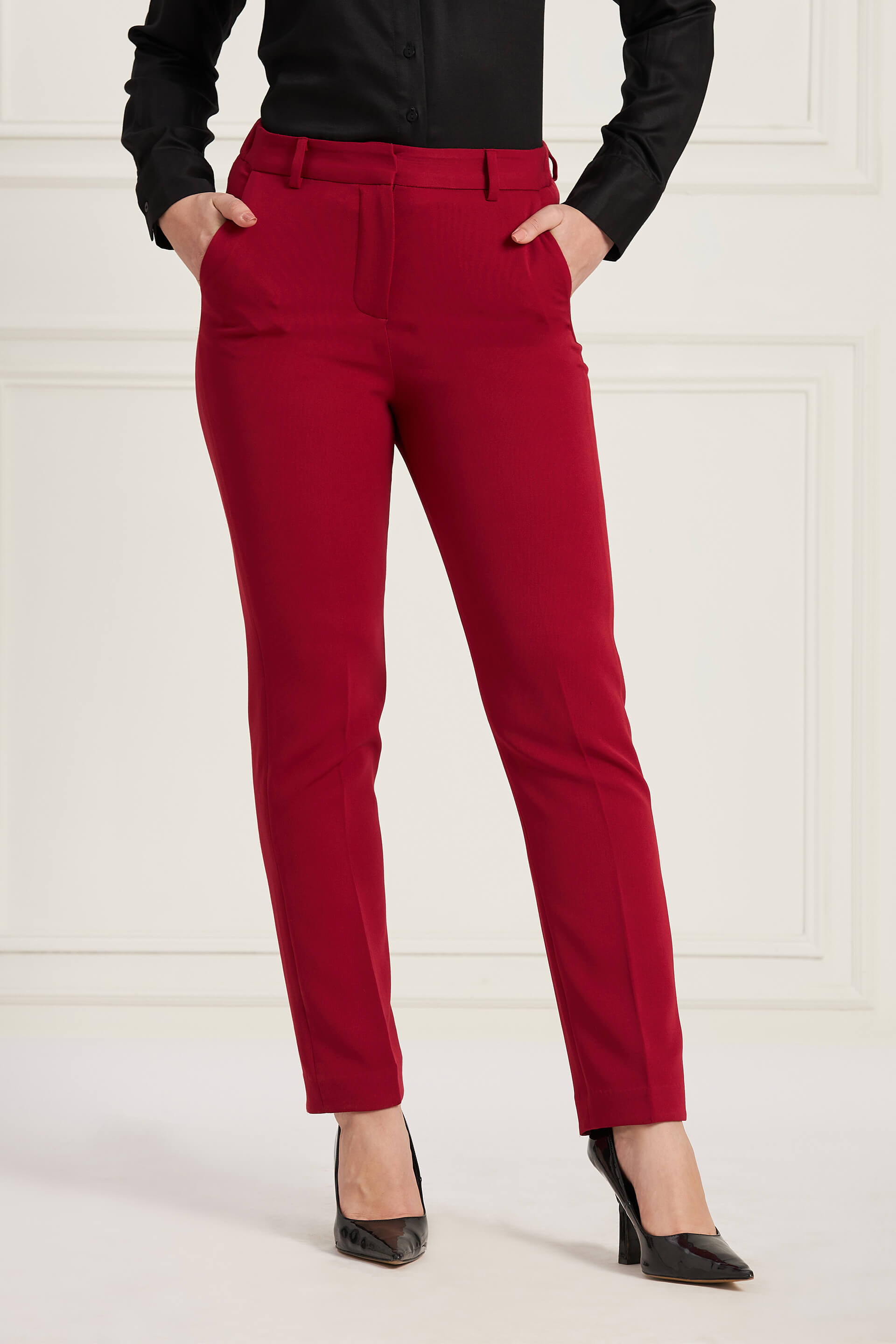 Savant High Rise Straight Fit Pants - Viva Magenta