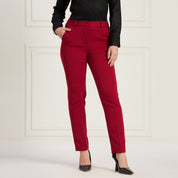 Savant High Rise Straight Fit Pants - Viva Magenta