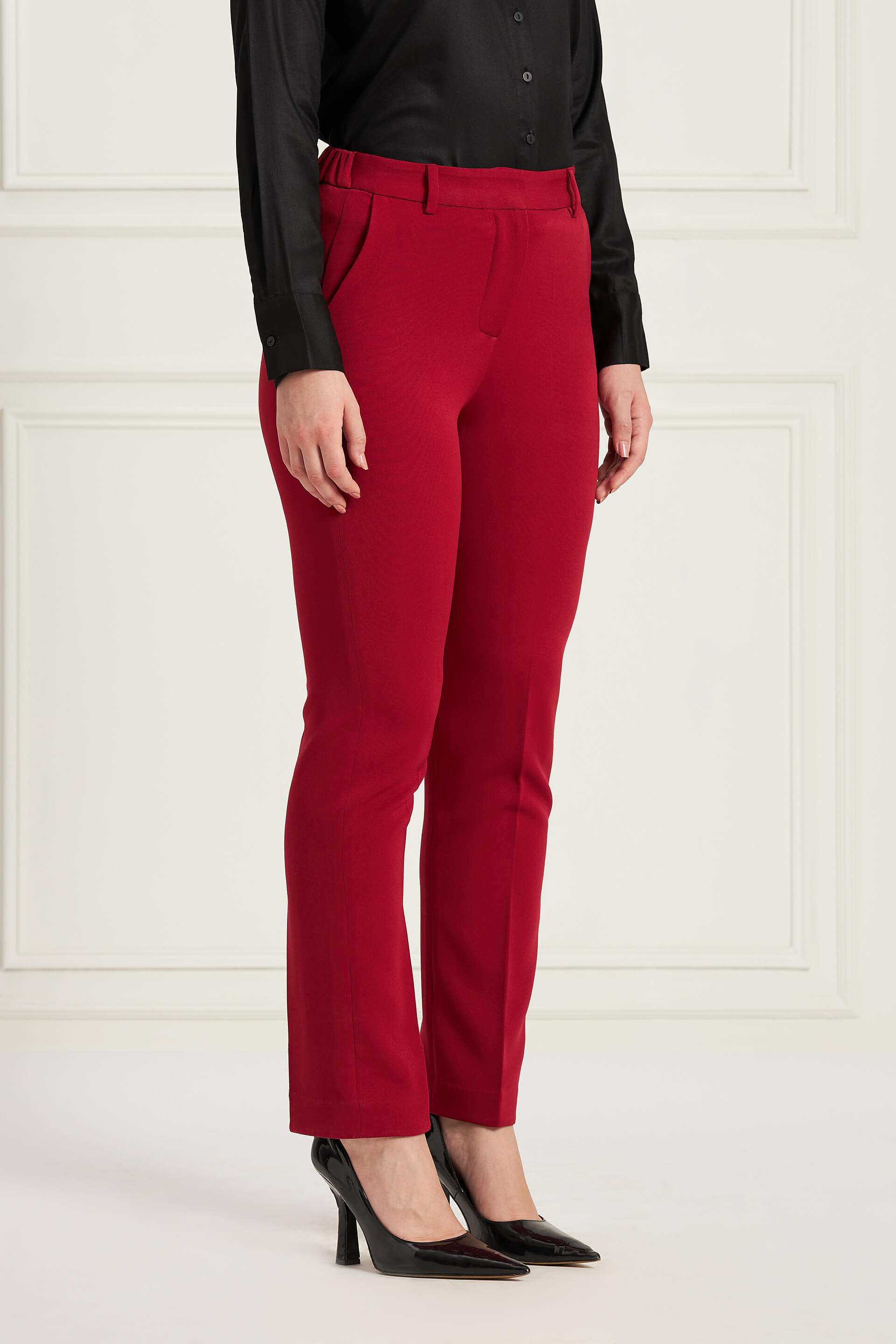 Savant High Rise Straight Fit Pants - Viva Magenta