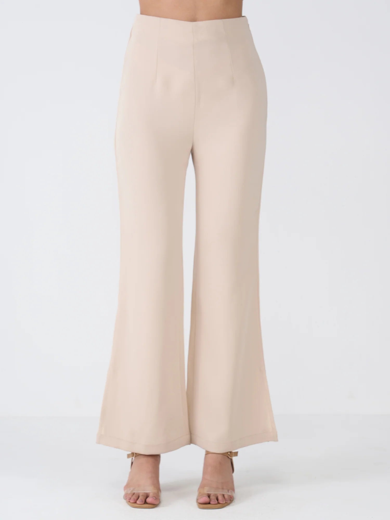 Agatha Side Slit Trousers-Ivory