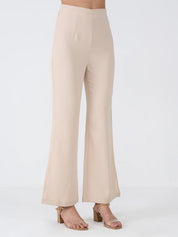 Agatha Side Slit Trousers-Ivory