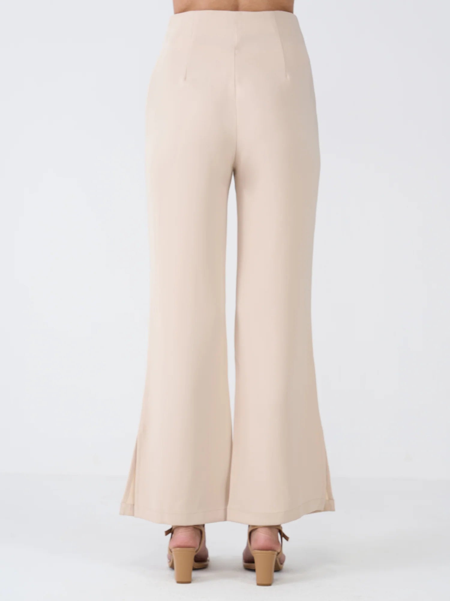 Agatha Side Slit Trousers-Ivory