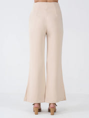 Agatha Side Slit Trousers-Ivory