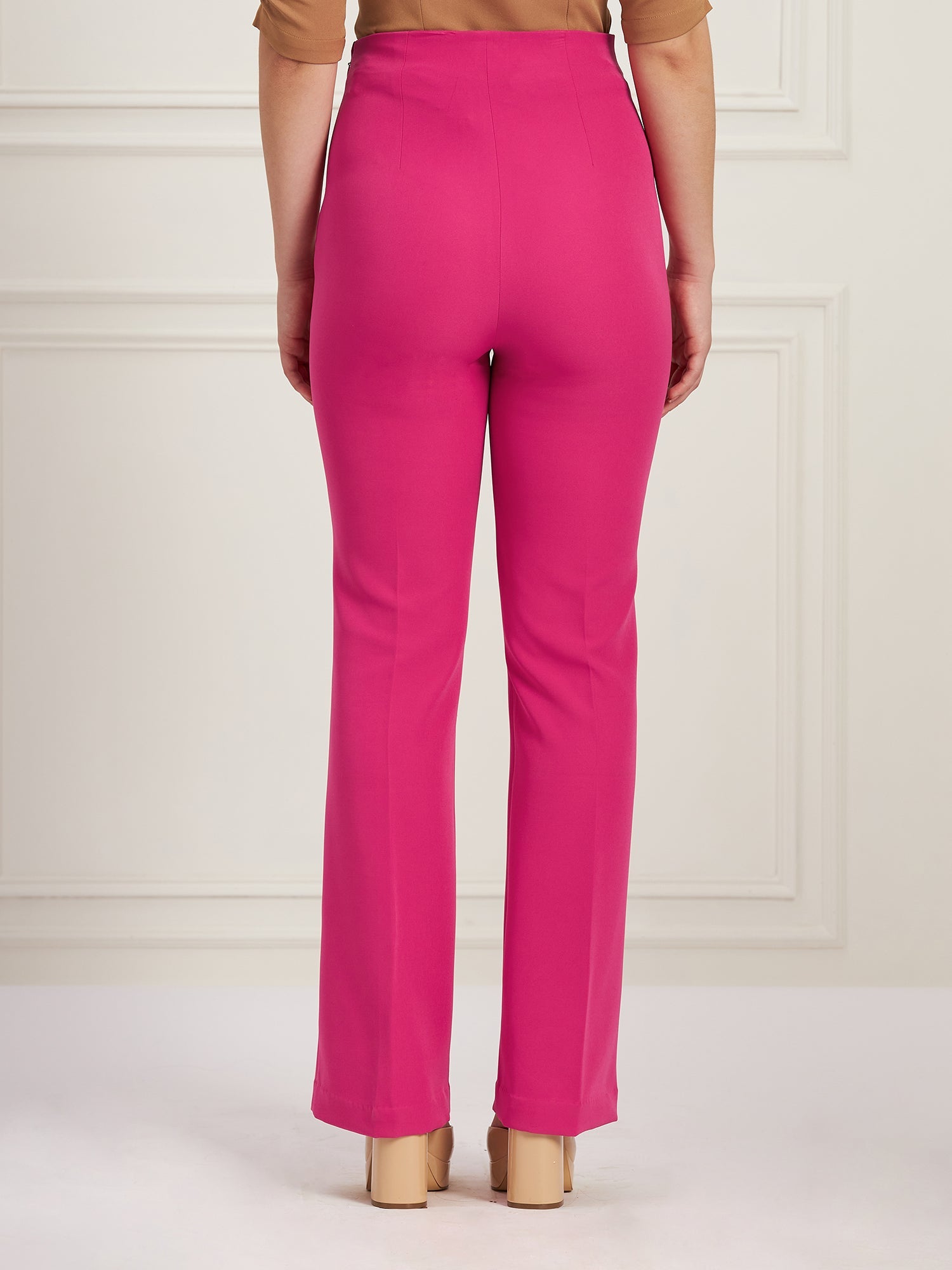 Glorious High Rise Bootcut Pants-Ruby Pink