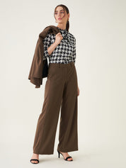 Suave- High Rise Wide Leg Pants - Coffee Brown