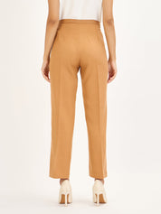 Lupin-Biscuit Brown Formal Side Zip Pant - Biscuit Brown