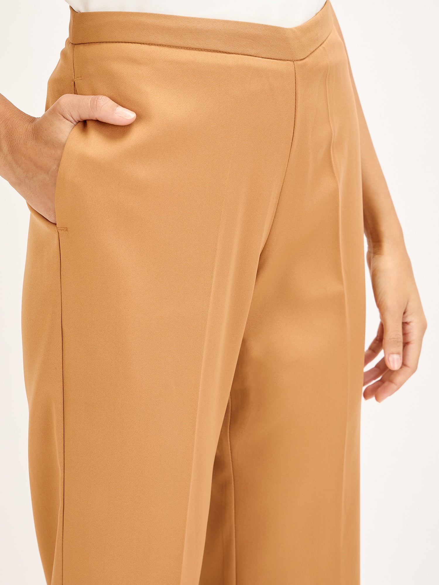 Lupin-Biscuit Brown Formal Side Zip Pant - Biscuit Brown