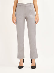 Earnest Umber Grey Mid Rise Pants - Umber Grey