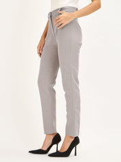 Earnest-Umber Grey Mid Rise Pants - Umber Grey