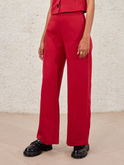 Emily High Rise Flared Trousers-Viva Magenta