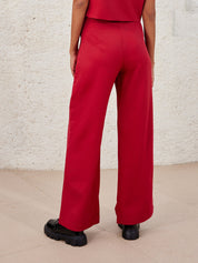 Emily High Rise Flared Trousers-Viva Magenta