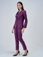 Lumi Mid Rise Slim Fit Trousers - Purple