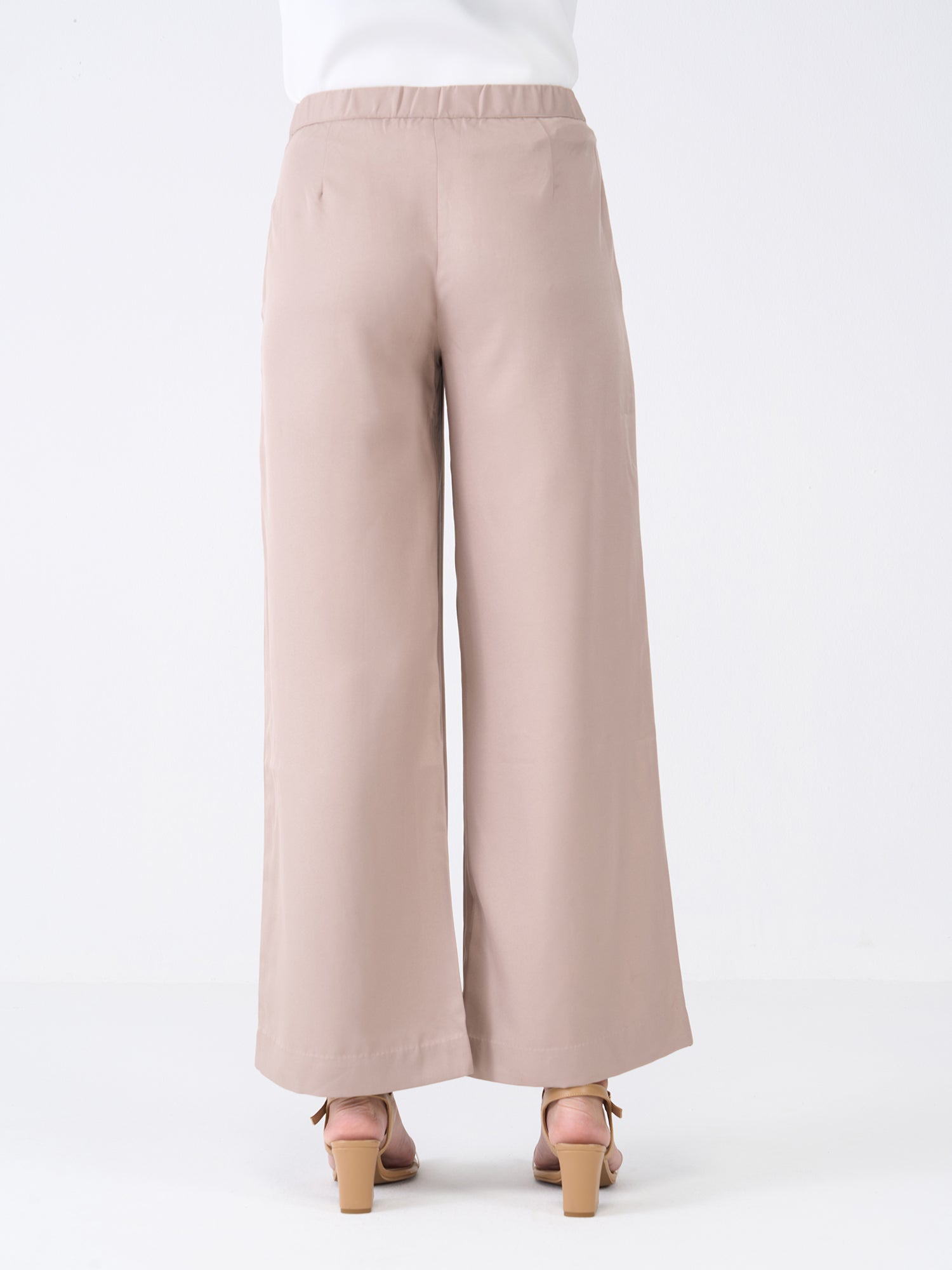 Mercer Mid Rise Wide Legged Trousers-Taupe