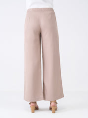 Mercer Mid Rise Wide Legged Trousers-Taupe