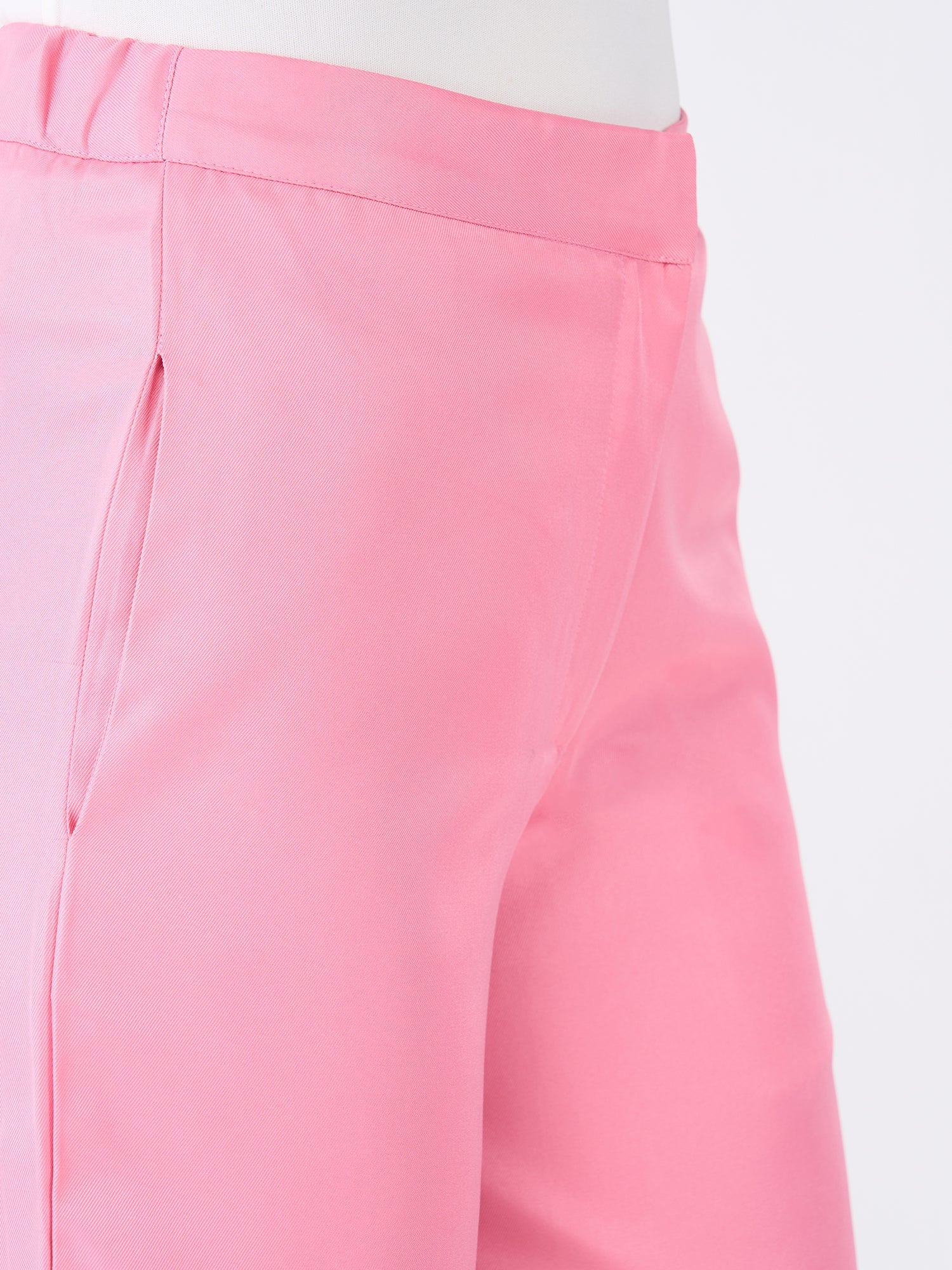 Mercer Mid Rise Wide Legged Trousers-Candy Pink