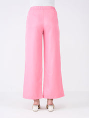 Mercer Mid Rise Wide Legged Trousers-Candy Pink