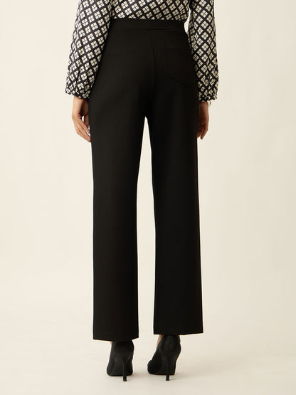 Airy Pull On Straight Jeggings-Black