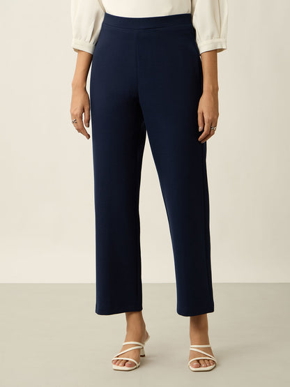 Airy-Navy Pull On Straight Jeggings - Navy
