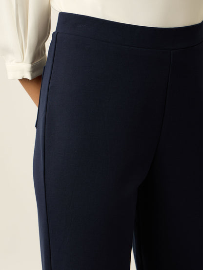 Airy-Navy Pull On Straight Jeggings - Navy