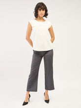 Buy Liberal Striped Formal Side Zip Pant Grey/White Color