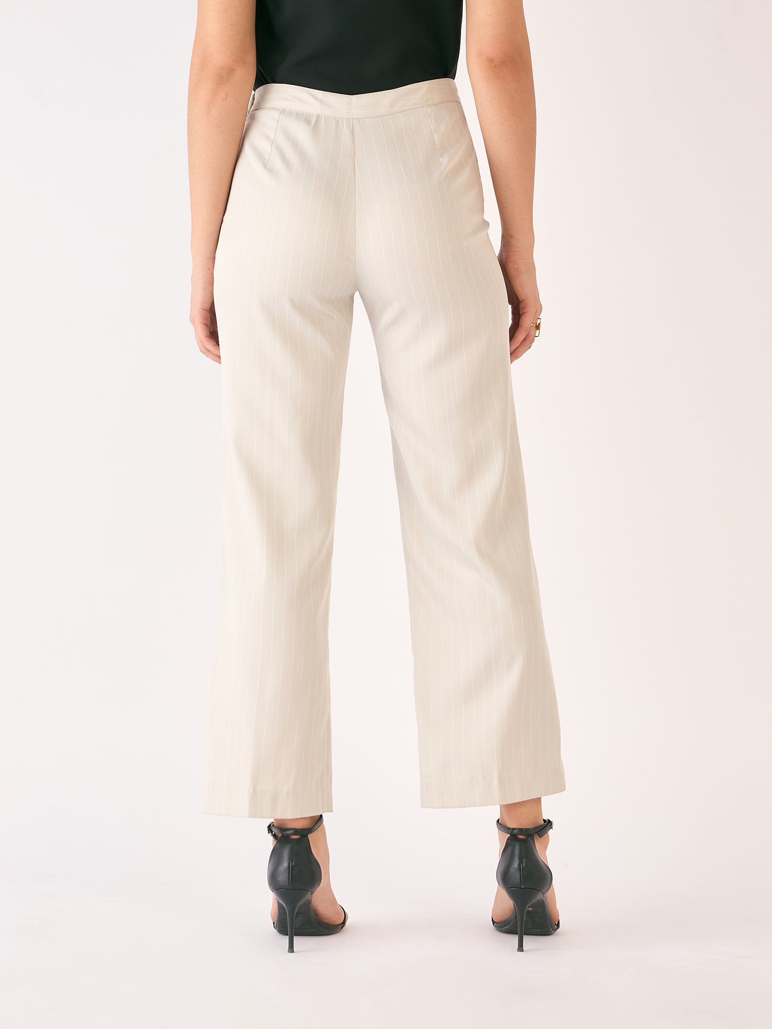 Liberal Striped Formal Side Zip Pant - Off White